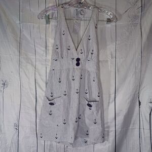 Lucy Love Blue and White With Anchors Halter Style Top